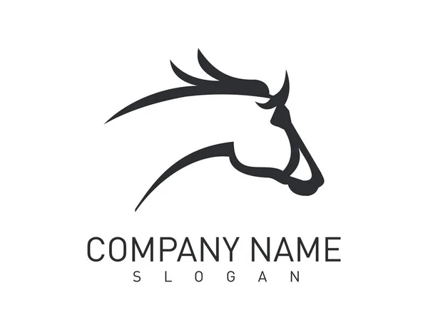 Grey horse head logo on white background — Stock Vector