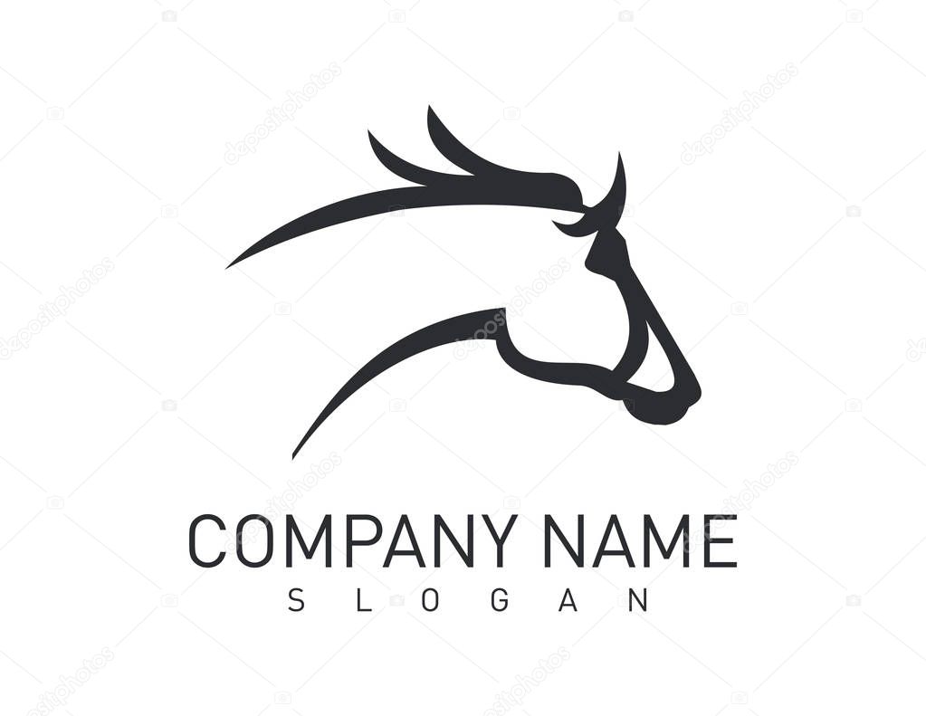 Logo with aabstract  horse head