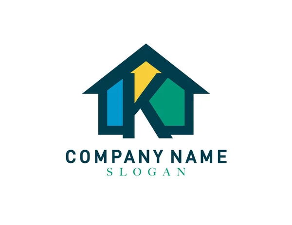 Home letra K design — Vetor de Stock