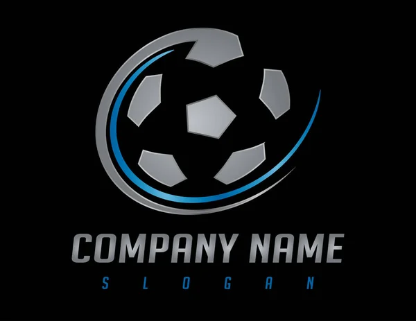 Vector Logo Soccer Player Solid Background — Stok Vektör