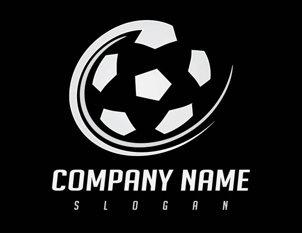 Vector Logo Soccer Player Solid Background — Stok Vektör