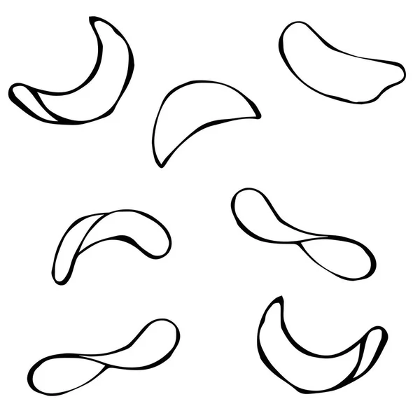 Ensemble de chips de pommes de terre. Illustration réaliste vectorielle — Image vectorielle