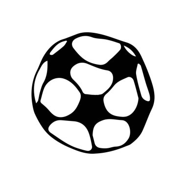 Futbol topu. Futbol Doodle stil kroki. Çizilmiş vektör çizim el