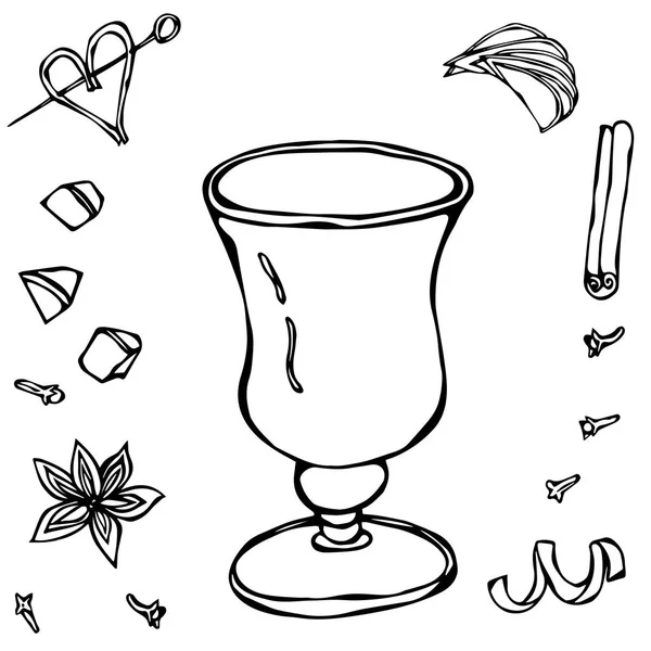 Croquis verre avec café irlandais. Illustration vectorielle dessinée à la main . — Image vectorielle