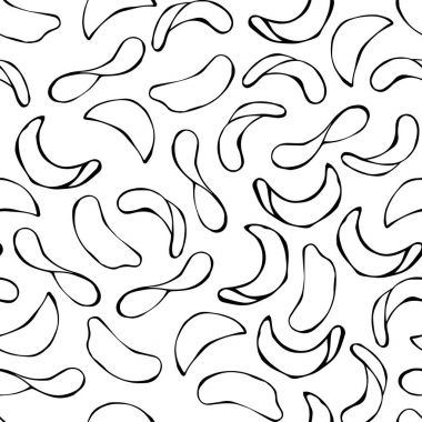 Patates cipsi ile sorunsuz. Bir beyaz arka plan Doodle karikatür elle çizilmiş kroki vektör çizim üzerinde izole. Aperatif desen.