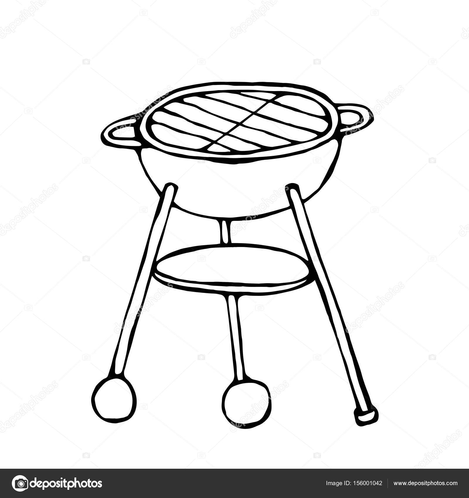 BBQ Grill. Summer Barbecue Equipment. Isolated On a White