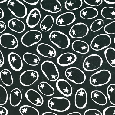 Kapari ve yeşil Olives.Isolated Siyah Kara tahta arka plan ile sorunsuz. Gerçekçi Doodle karikatür tarzı elle çizilmiş kroki vektör çizim. Gıda desen.