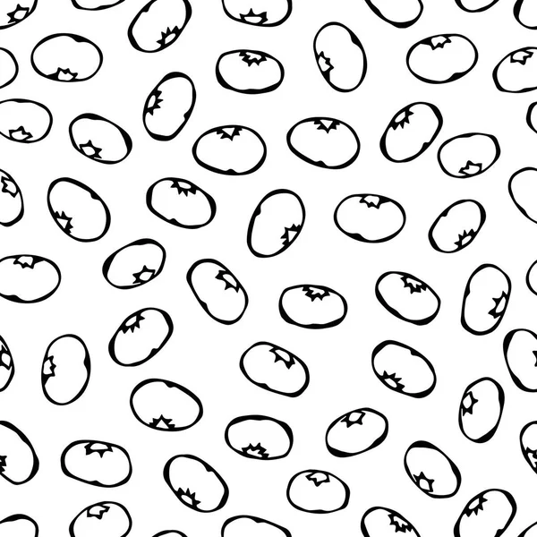 Blueberry Seamless. Projeto do vetor do estilo do doodle, isolado no fundo branco . —  Vetores de Stock