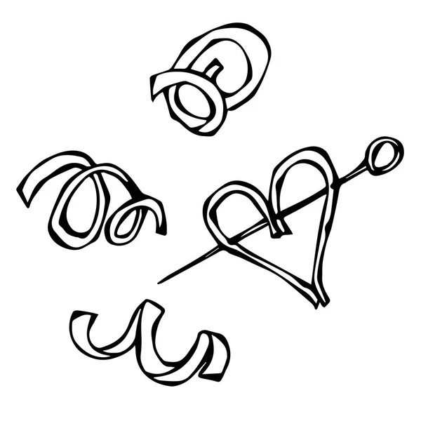 Espiral de cáscara naranja. Ilustración vectorial aislada sobre un fondo blanco. Realista dibujado a mano Doodle estilo boceto . — Vector de stock