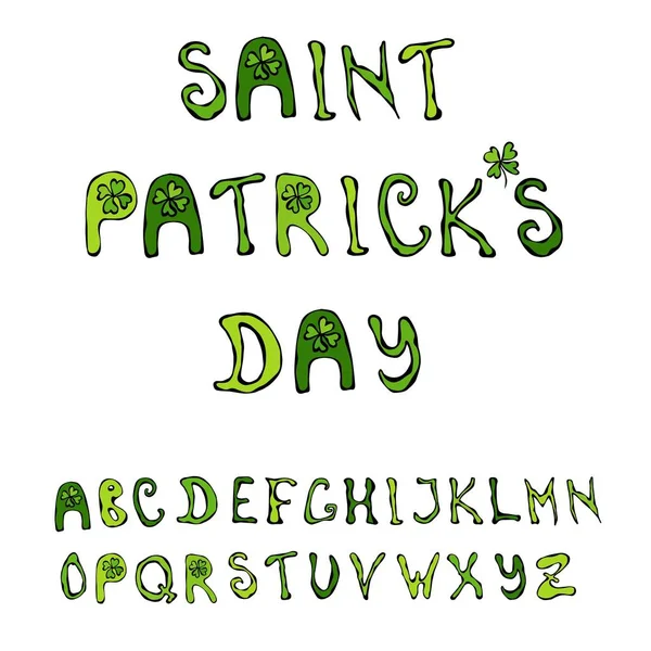 Hand drawn St. Patricks Day lettering typography for postcard, card, flyer, banner template. Typographic design for St. Patrick Day. Happy Saint Patricks Day. — Stock Vector