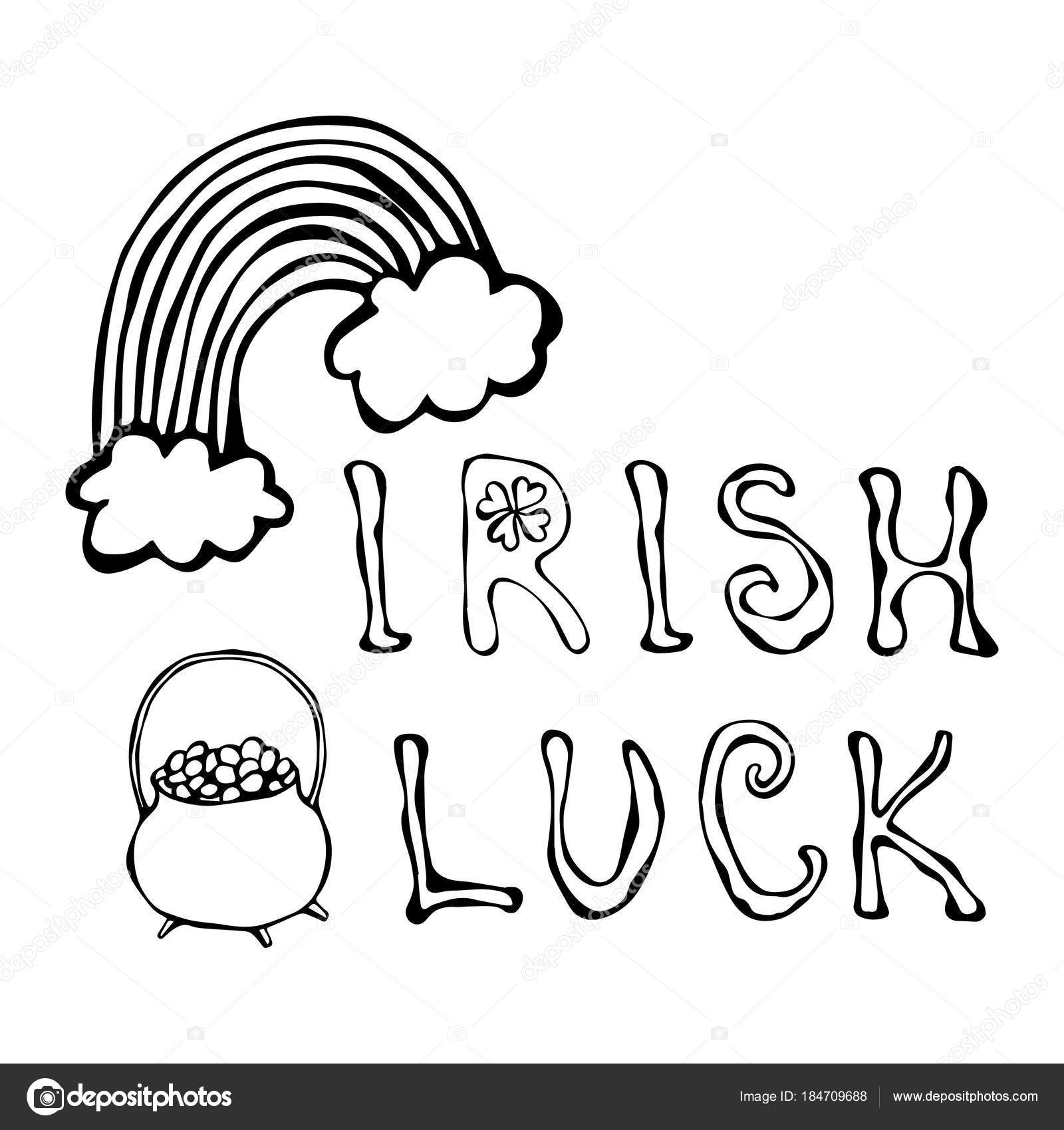 Iscrizione di giorno di San Patrizio s Muta Disegnato a mano Savoyar Doodle Style — Vettoriali di leenvoyar