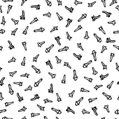 Karanfil tohum Seamless sonsuz modeli. Mevsimlik gıda arka plan. Baharat ve tat Mulled şarap kokteyl madde. Yemek ya da Aromaterapi. El çizimi çekilmiş. Savoyar Doodle stili.