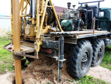 Delme Makinası - bir petrol tatbikatı - temel sondaj yakın çekim