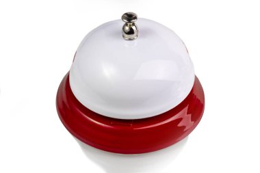 Beyaz arka plan. Yakın plan. Resepsiyon. Otel servisi.