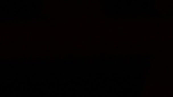 Χωρίς Συγκέντρωση Μαύρο Φόντο Φώτα Γιρλάντα Μονό Χρώμα — Αρχείο Βίντεο