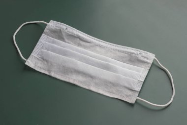 medical mask for protection against bacteria on a dark background. Close-up