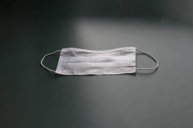 medical mask for protection against bacteria on a dark background. Close-up