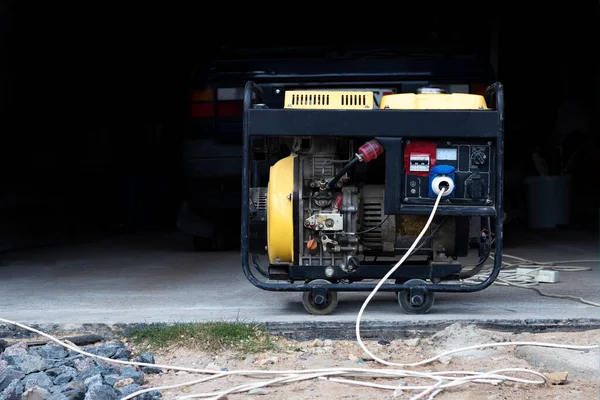 Generatore Diesel Autonomo Fornitura Energia Elettrica Caso Emergenza Colore Giallo — Foto Stock