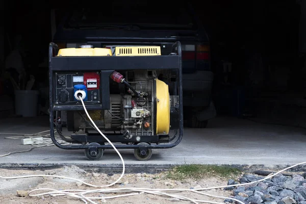Generatore Diesel Autonomo Fornitura Energia Elettrica Caso Emergenza Colore Giallo — Foto Stock