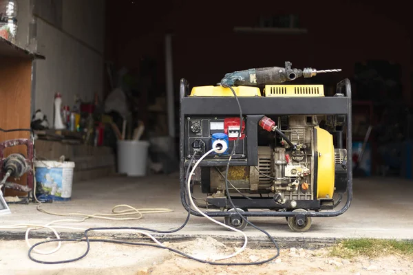 Stand Alone Dieselgenerator Zur Stromversorgung Notfall Gelbe Farbe Dient Nicht — Stockfoto