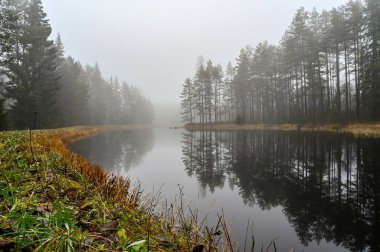 Varmland İsveç, Nykroppa yakınlarındaki kanal Kasım 2019