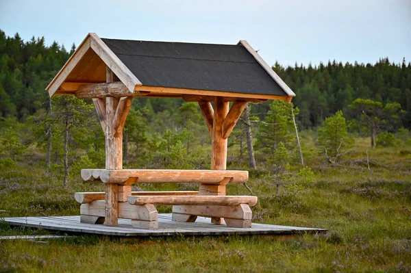 Resting area in a bog near Storfors Sweden — ストック写真