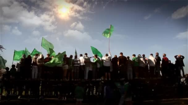 Rajongók tömege a stadionban. Argentínában forgatták. — Stock videók