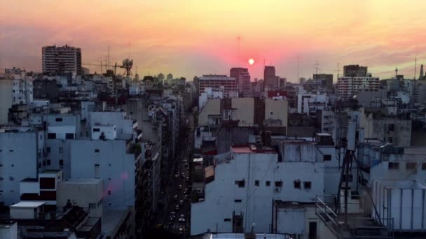 Buenos Aires, stolica Argentyny, o zachodzie słońca. — Wideo stockowe