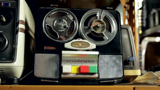 Vintage rejestrator audio — Wideo stockowe