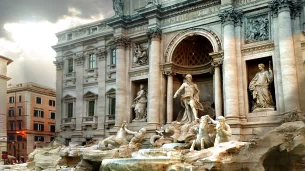 Trevi-Brunnen in Rom — Stockvideo