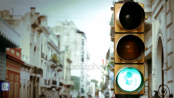 Luzes de trânsito na cidade — Vídeo de Stock