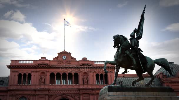 Casa Rosada y Monumento, en Buenos Aires — Vídeos de Stock