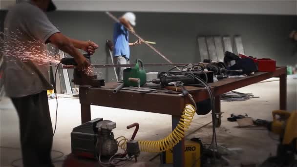 Construction Workers with Tools — Stock Video