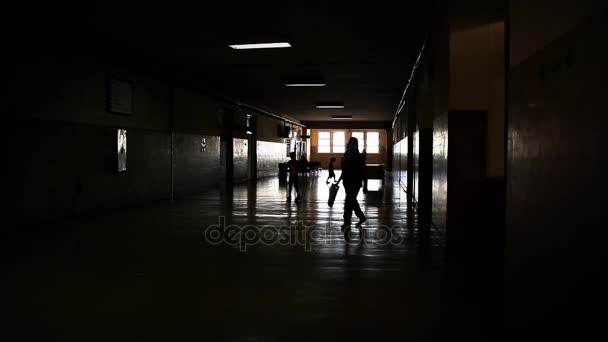 School Hall Backlit — Stockvideo