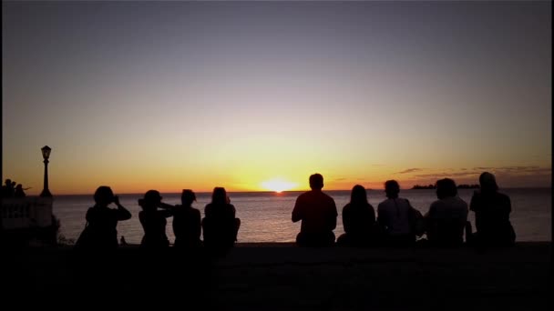 People Enjoying The Sunset — Stock Video