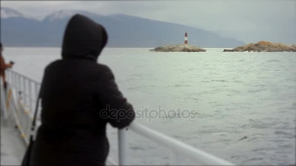 Lighthouse On The Beagle Channel — Stock Video