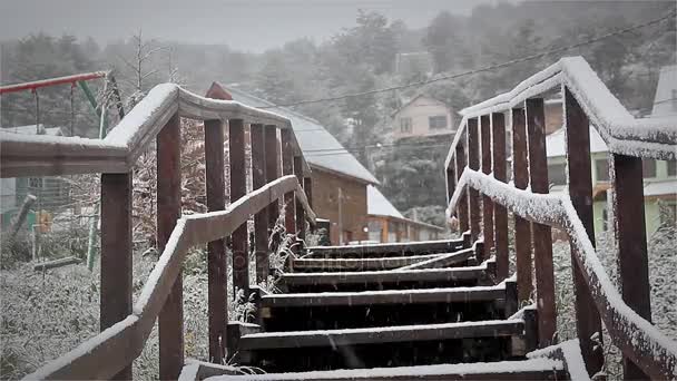 Ponte de neve em Ushuaia — Vídeo de Stock