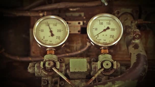 Industrial Pressure Gauges — Stock Video