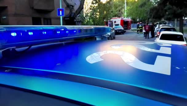 Polis ışıklar yanıp sönüyor — Stok video