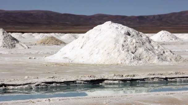 Salinas Grandes sůl byt, v Argentině — Stock video