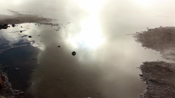 Geysers Del Tatio, nel deserto di Atacama, Cile. Dettaglio della foschia — Video Stock