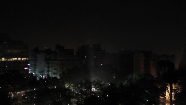 Burza elektryczna w mieście — Wideo stockowe
