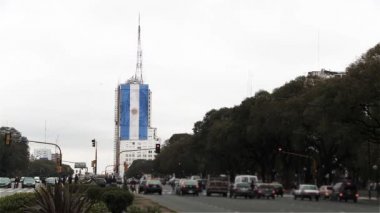 9 de Julio Avenue ve Evita Binası, Buenos Aires, Arjantin. Buenos Aires, Arjantin çekildi. 20 Mayıs, 2014.