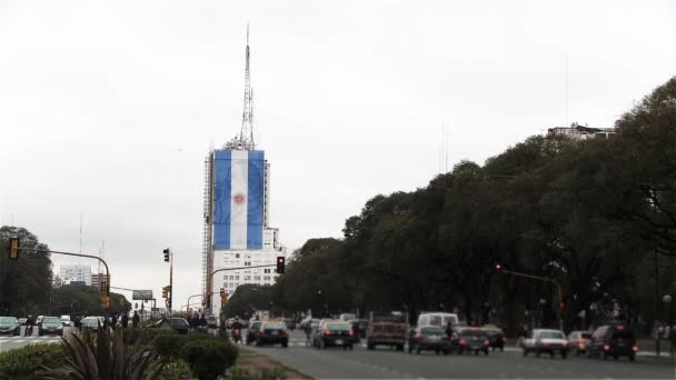 Julio Avenue Evita Building Buenos Aires Argentina Filmed Buenos Aires — Stock Video