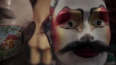 Karnaval makyaj Montevideo. Montevideo, Uruguay filme. 20 Haziran 2014.