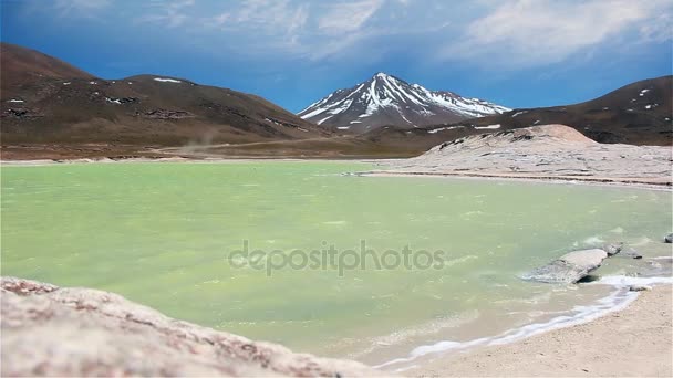 智利阿塔卡马沙漠Piedras Rojas环礁湖 — 图库视频影像