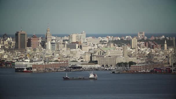 Allmän Synpunkt Med Port Montevideo Uruguay — Stockvideo