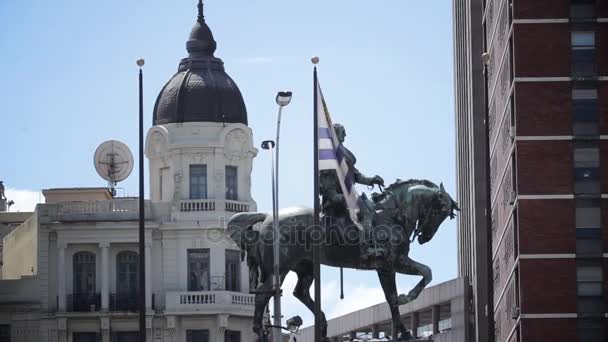 Pomnikiem Artigasa Montevideo Urugwaj — Wideo stockowe