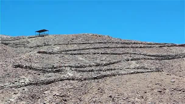 Toeristen Pukara Quitor Atacama Woestijn Chile — Stockvideo