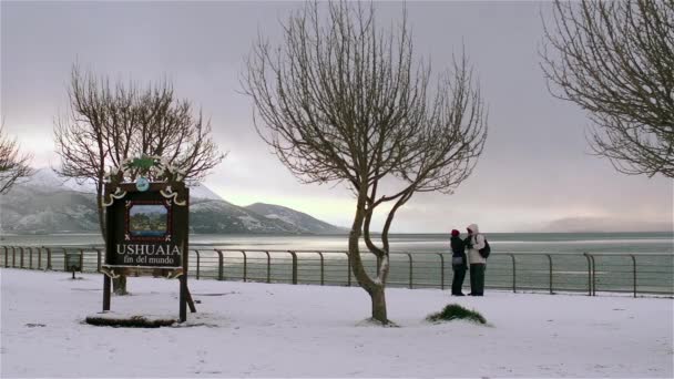 Ushuaia Tierra Del Fuego Аргентина Съёмки Проходили Городе Ушуайя Патагония — стоковое видео